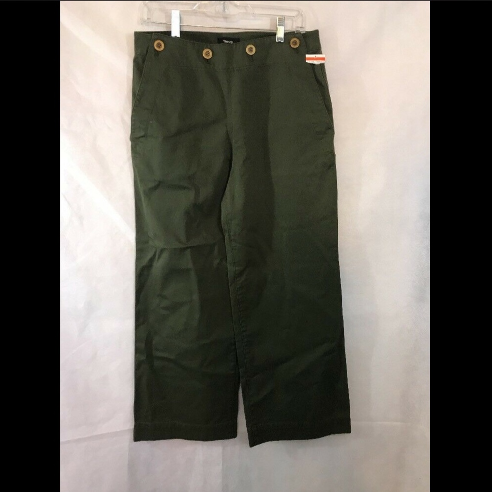 NEW! $285 Theory Namid TS Washed Chinos‎ Pants in Myrtle Green [SZ 8 ] - Picture 3 of 8
